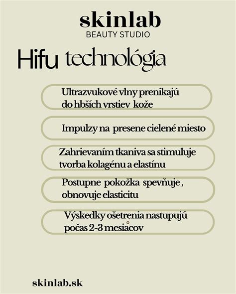 Schéma fungovania HIFU technológie na tvorbu kolagénu