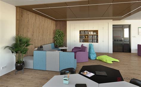 Interiér psychiatrickej nemocnice s oddychovou zónou