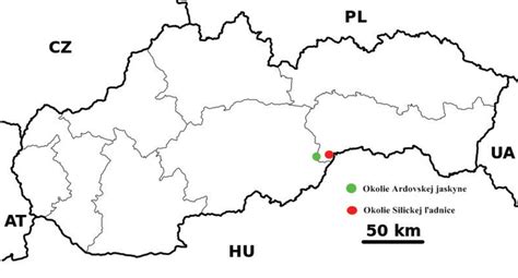 Mapa Slovenska s vyznačením Košíc