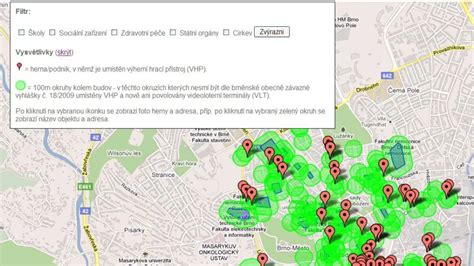Mapa s vyznačenými centrami asistovanej reprodukcie