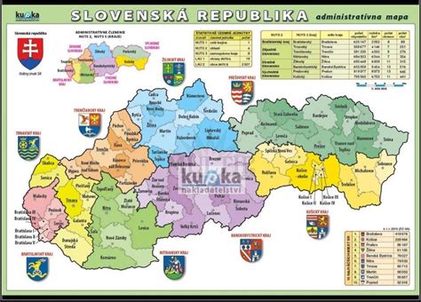 Mapa Slovenska s vyznačenými najlepšími pôrodnicami