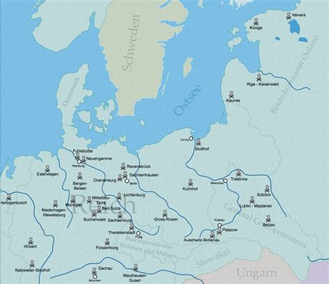 Mapa európskych koncentračných táborov