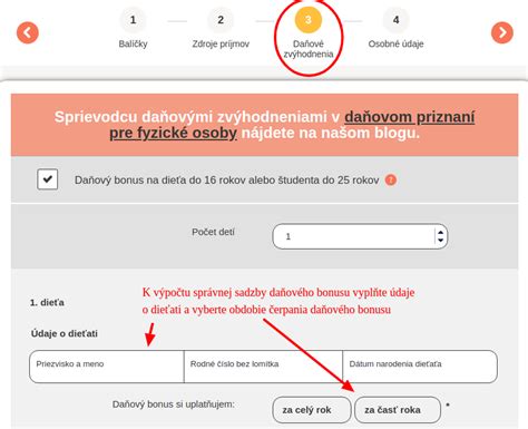 Infografika znázorňujúca proces uplatnenia daňového bonusu