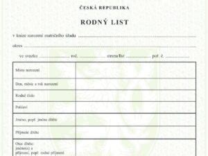 Symbolická fotografia rodného listu