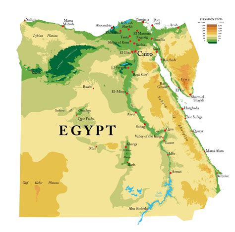 Mapa Egypta s vyznačeným miestom pobytu