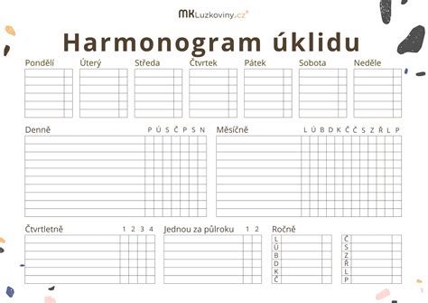 Harmonogram domácich prác pre deti