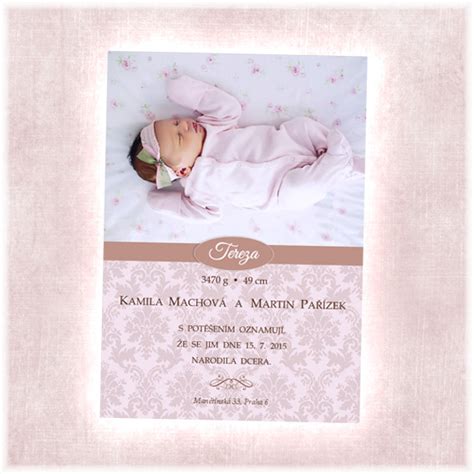 Šablóny oznámení o narodení