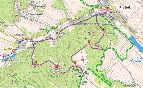 Mapa Malých Karpát s vyznačeným hradom Korlátka