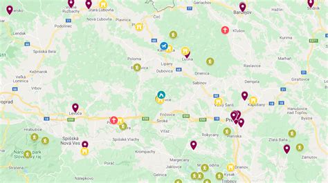 Mapa zdravotníckych zariadení v regióne Spiš