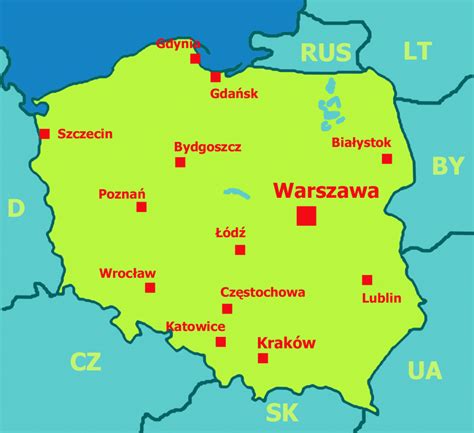 Mapa Poľska