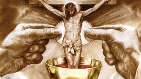 Ilustrácia tela a krvi Krista v eucharistii