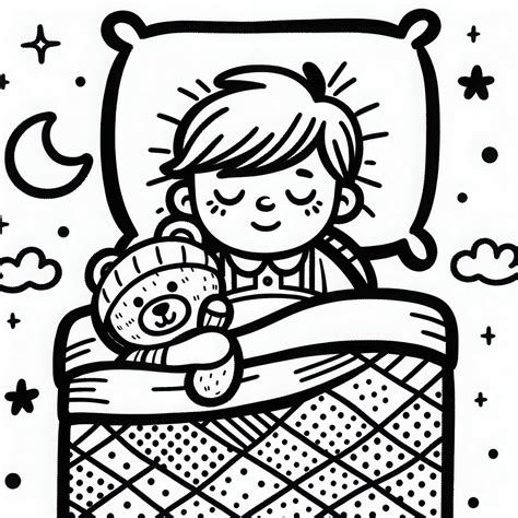 Ilustrácia dieťaťa spiaceho v posteli so zábranou