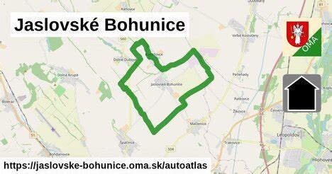 Mapa obce Jaslovské Bohunice