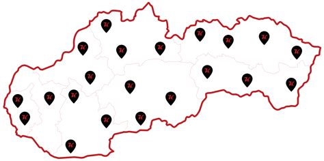 Mapa s vyznačenými distribučnými bodmi projektu
