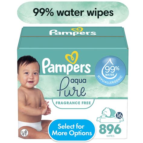 Infografika o zložení obrúskov Pampers Aqua Pure