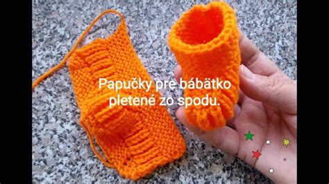 Roztomilé pletené papučky pre bábätko