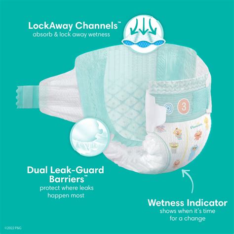 Infografika o vlastnostiach plienok Pampers Baby Dry