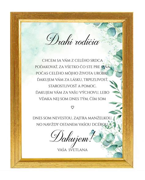 Symbolické poďakovanie rodičom