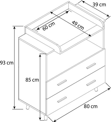 Rozmery prebaľovacieho pultu