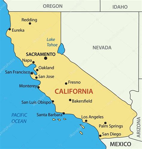 Mapa USA s vyznačeným Los Angeles