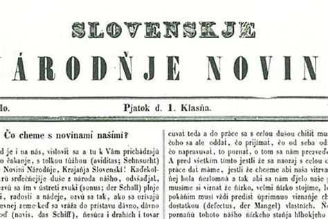 Ukážka novín Slovenskje národnje