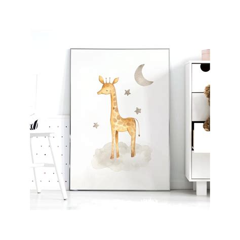 Ilustrácia detskej postieľky s motívom žirafy