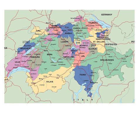 Švajčiarsko mapa