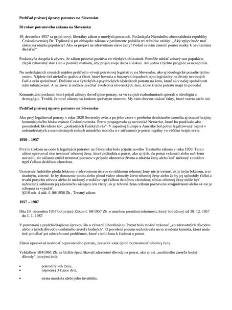 Grafické znázornenie právnej úpravy interrupcií na Slovensku