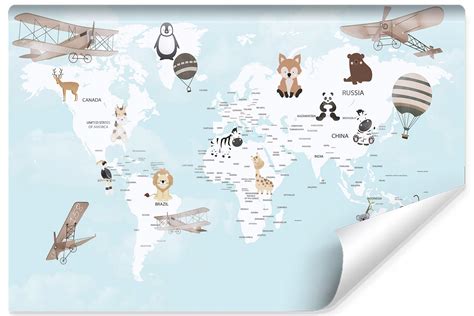 Mapa sveta s ikonami lietadla a batožiny symbolizujúca cestovanie s deťmi