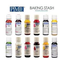 Obrázok zobrazujúci rôzne umelé potravinárske farbivá