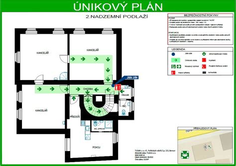 Schéma evakuačného plánu budovy