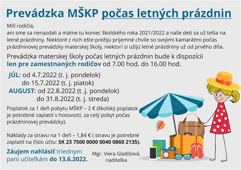 Infografika s možnosťami starostlivosti o deti počas letných prázdnin
