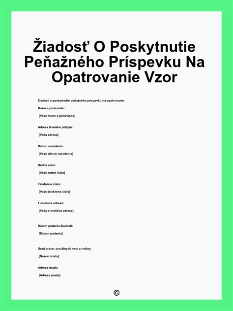 Schéma procesu získania príspevku na opatrovanie