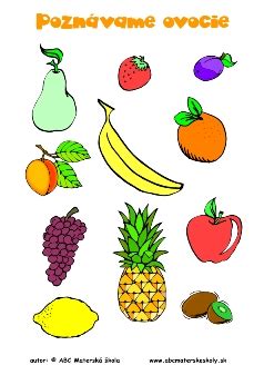 farebné ovocie a zelenina pre deti