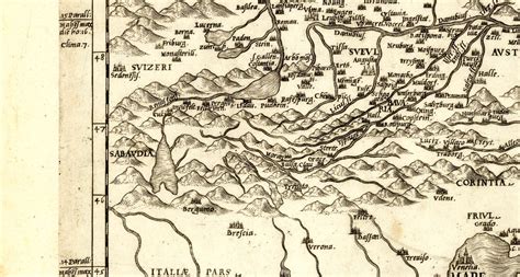 Mapa 17. storočia s vyznačenými zdrojmi pigmentov