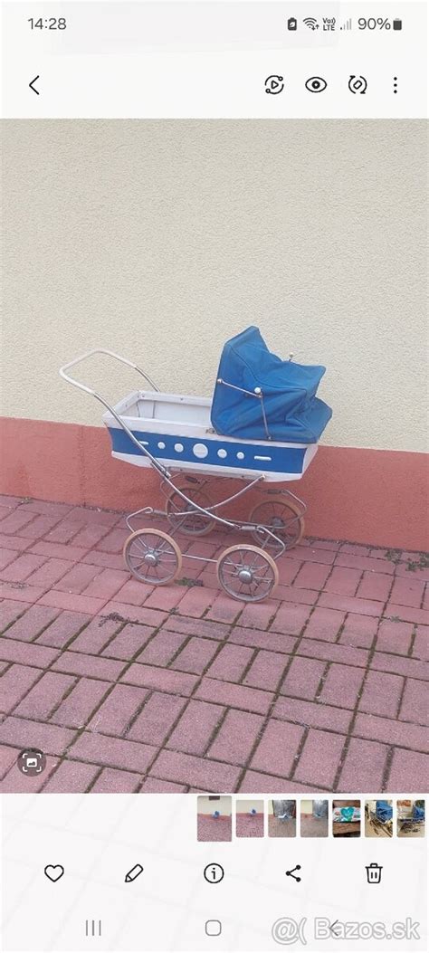 Detský retro kočík s bábikou