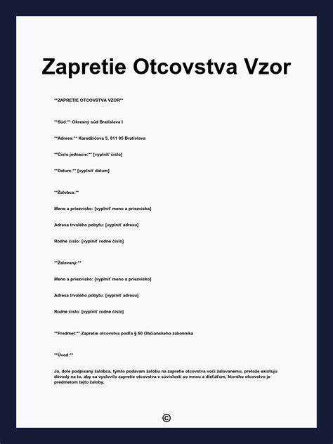 Ilustrácia právneho procesu zapretia otcovstva