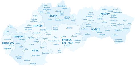 Mapa slovenských miest, kde Samuel Hruškovic študoval a pôsobil