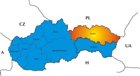 Mapa Nitrianskeho kraja s vyznačenými pôrodnicami