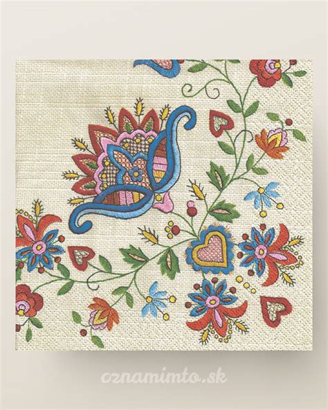 Servítky s ľudovým vzorom