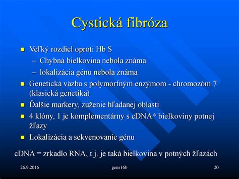 Ilustrácia chromozómu s označením génu CFTR