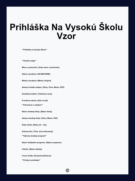 Proces prihlasovania na vysokú školu