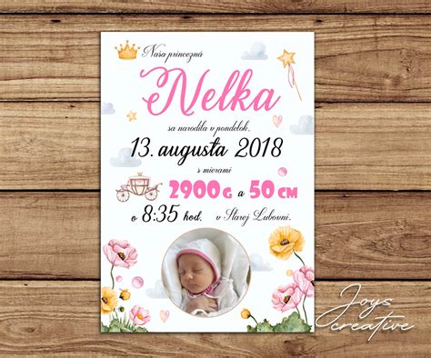 Ukážka rôznych štýlov oznámení o narodení