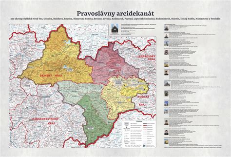 Mapa Spišskej Novej Vsi s vyznačenými historickými budovami