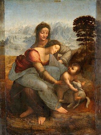 Leonardo da Vinci - Svätá Anna, Panna Mária a Dieťa s baránkom