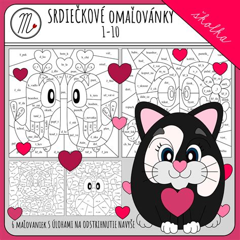 Rôzne srdiečkové omaľovánky