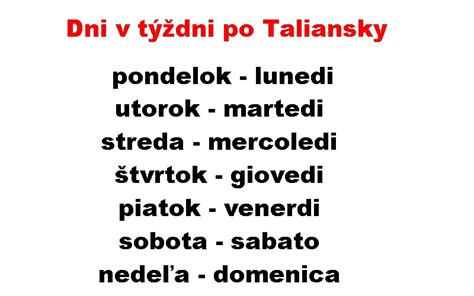 symbolika dní v týždni a ich vplyv
