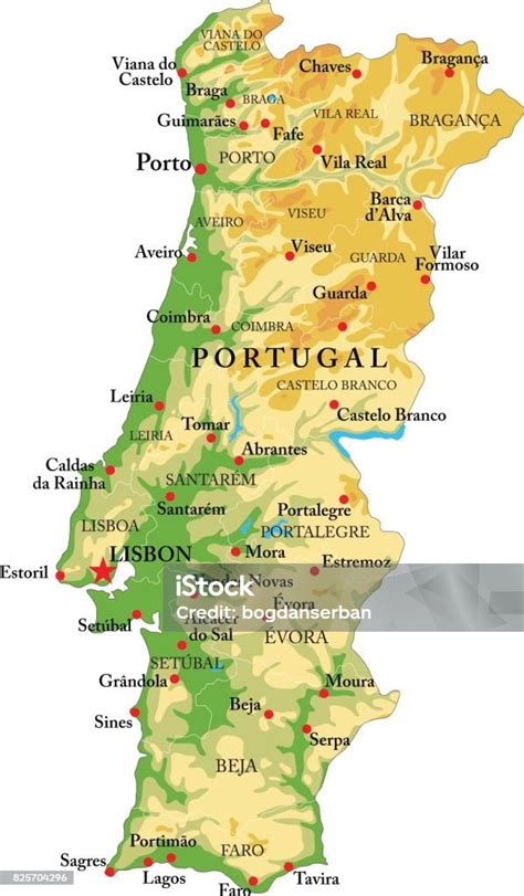 Mapa Portugalska s vyznačenou Fatimou