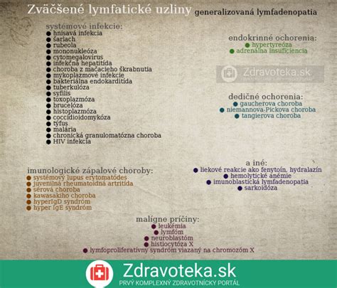 Mapa tela s vyznačenými hlavnými skupinami lymfatických uzlín