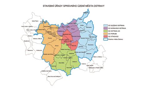 Mapa Ostravy s vyznačením klinik